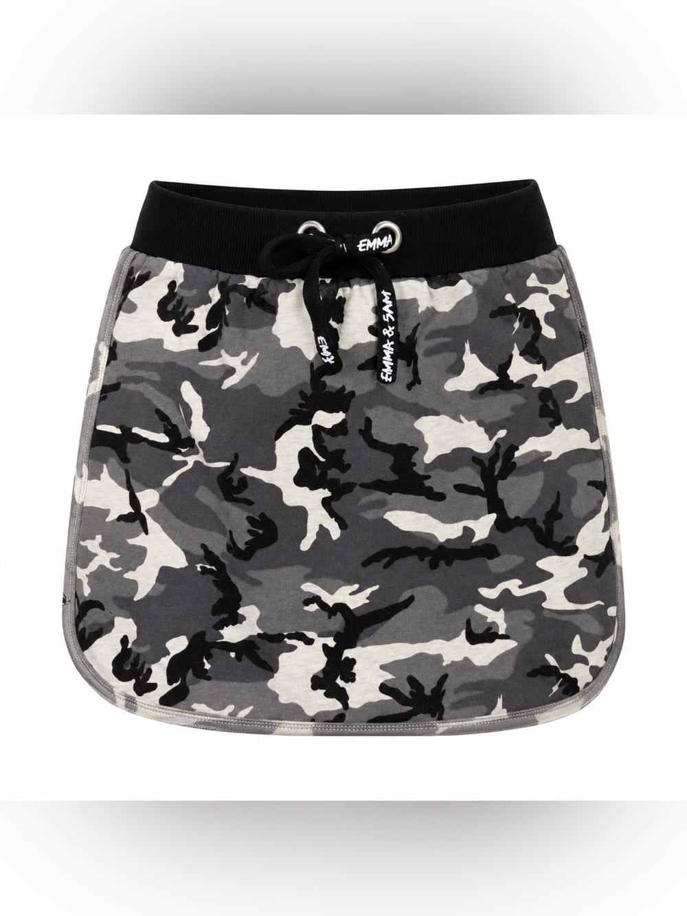 NWT Emma & Sam Black and Gray Camo Mini Skirt Size: M